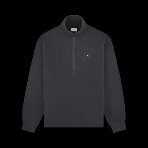 Aimé Leon Dore Crest Piqué Half-Zip Pullover 'Charcoal Melange'