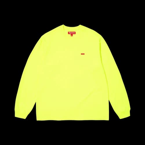 Supreme Small Box Long-Sleeve Tee 'Fluorescent Yellow'