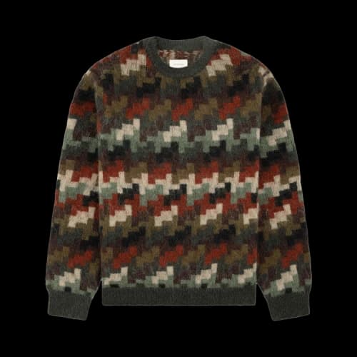 Aimé Leon Dore Surplus Houndstooth Crewneck Sweater 'Green Camo'