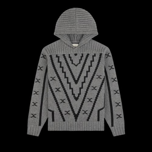 Aimé Leon Dore Nordic Knit Hoodie 'Grey Melange'