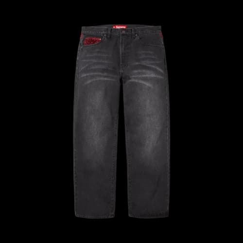 Supreme Leopard Faux Fur Loose Fit Jean 'Washed Black'