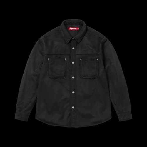 Supreme Faux Suede Snap Shirt 'Black'