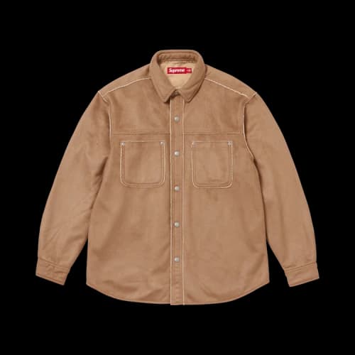 Supreme Faux Suede Snap Shirt 'Tan'
