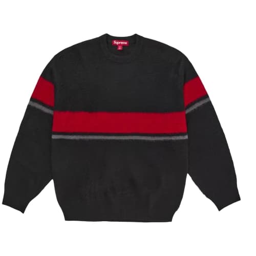 Supreme Brushed Stripe Sweater 'Black'