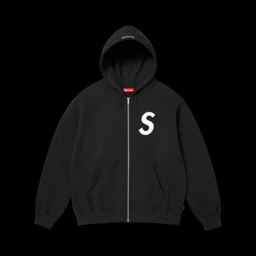 Supreme S Logo Zip Up Hooded Sweatshirt 'Black'