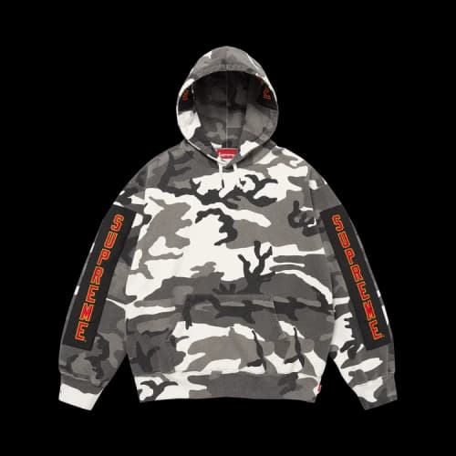 Supreme Woven Patches Hooded Sweatshirt 'Snow Camo'