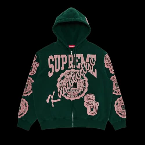 Supreme Knowledge Reigns Zip Up Hooded Sweatshirt 'Dark Green'