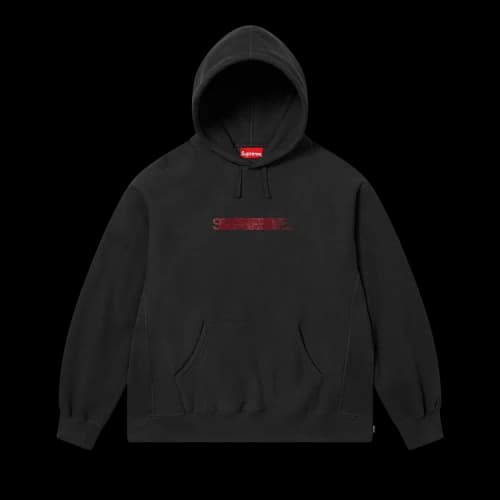 Supreme Swarovski Motion Logo Hooded Sweatshirt 'Black'