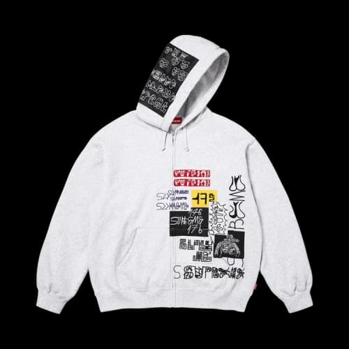 Supreme 176 Zip Up Hooded Sweatshirt 'Ash Grey'
