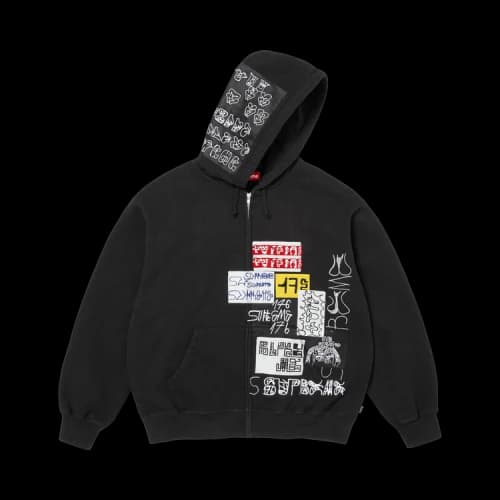 Supreme 176 Zip Up Hooded Sweatshirt 'Black'