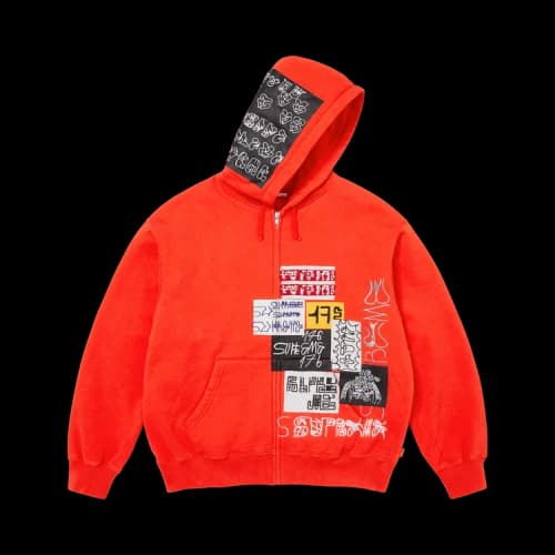 Supreme 176 Zip Up Hooded Sweatshirt 'Bright Orange'