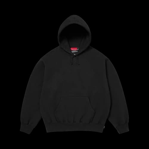 Supreme Satin Appliqué Hooded Sweatshirt 'Black'