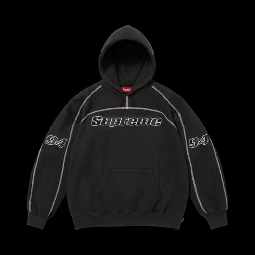 Supreme Overlock Hooded Sweatshirt 'Black'