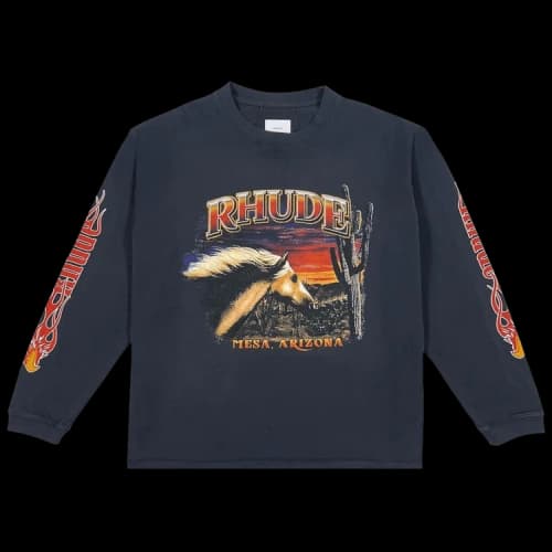 Rhude Mesa Stallion Long-Sleeve Tee 'Black'
