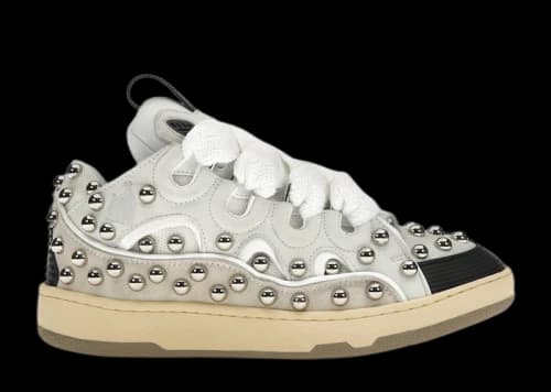Lanvin Studded Leather Curb Sneaker White (Women's)
