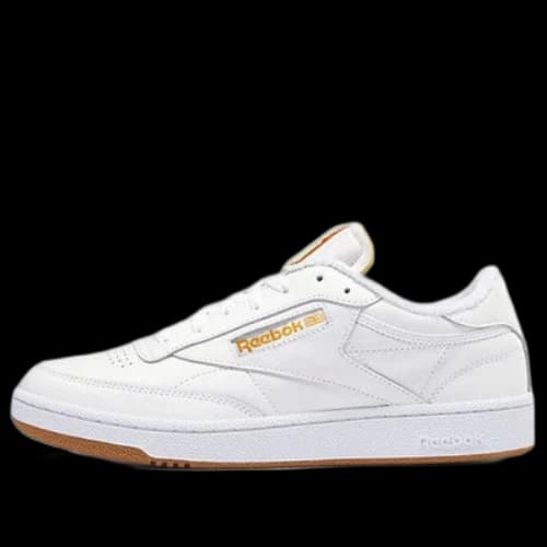 Reebok Club C 85 Stylish Low Top Casual Skate Shoes White Yellow
