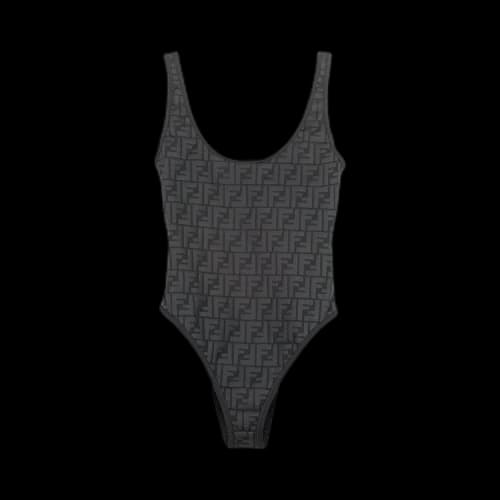 Fendi FF Embossed One Piece Swimsuit 'Black'