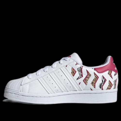 (GS) adidas originals Superstar J 'White Red Yellow'