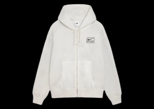 Stussy x Nike Pigment Dyed Fleece Zip Hoodie (SS24) Light Bone