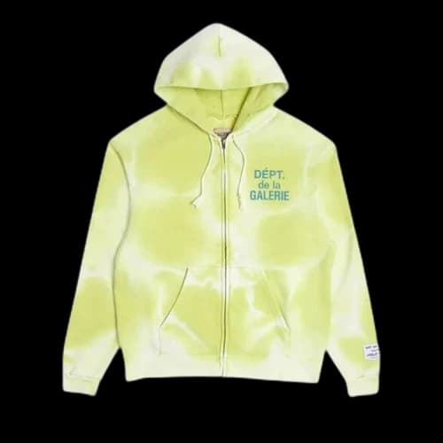 Gallery Dept. French Zip Hoodie 'Lime Green'