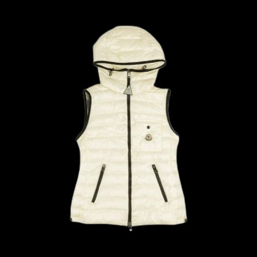 Moncler Glyco Zip Up Puffer Vest 'White'