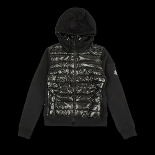 Moncler Quilted Zip Hoodie 'Black'