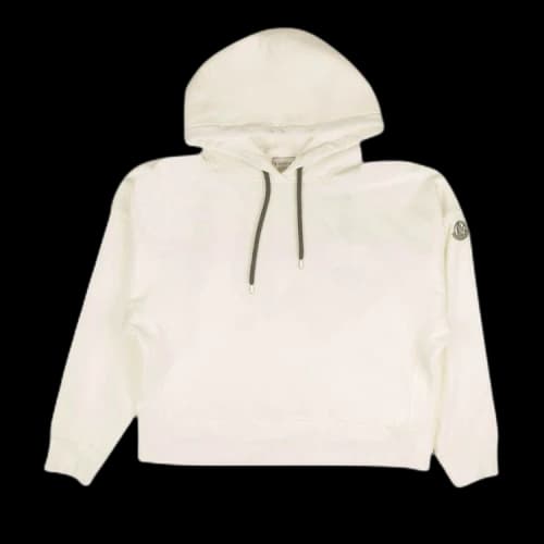 Moncler Metallic Logo Lettering Hoodie Sweatshirt 'White'