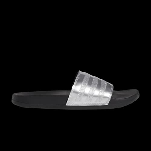 adidas Adilette Comfort Slides 'Stripes Shimmer - Silver Metallic' (Women's)