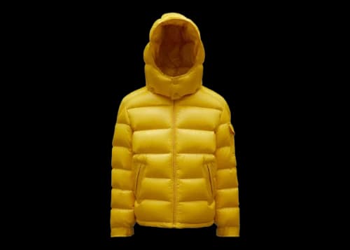 Moncler Boy's New Maya Short Down Kid's Jacket Mustard Yellow