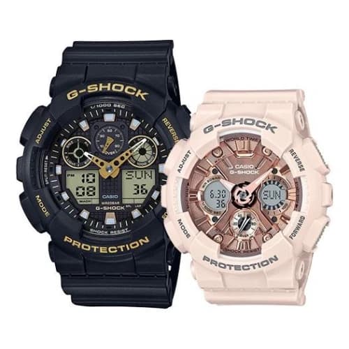 CASIO G-Shock Analog-Digital 'Black Pale Pink Set'