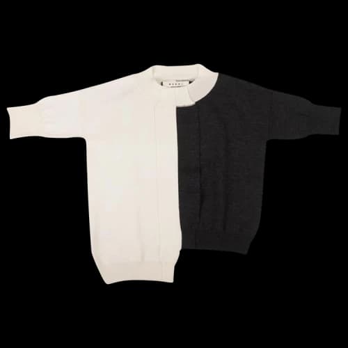 Marni Half And Half Crewneck Sweater 'Lily White'