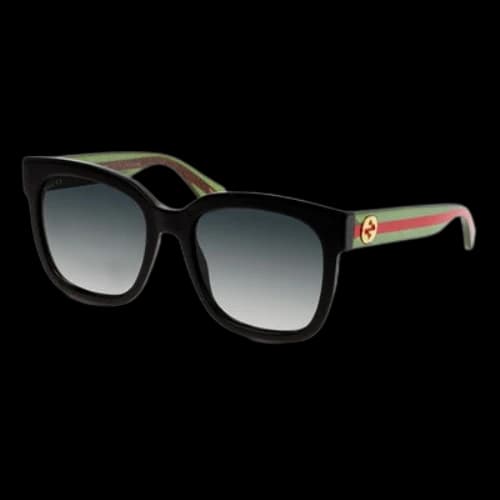 Gucci Square Large Red Green Webbing square frame Sunglasses 'Black'