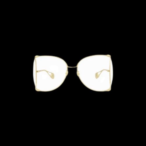 Gucci Oversized Frame Sunglasses 'Gold/Transparent'