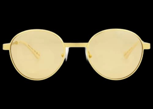 Gucci Round-Frame Metal Sunglasses Gold/Yellow (GG0872S-30009887-005-70052)