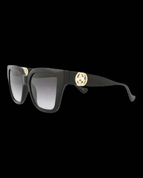 Gucci Square Rectangle Sunglasses Black/Black/Grey (GG1023S-30011717-001)