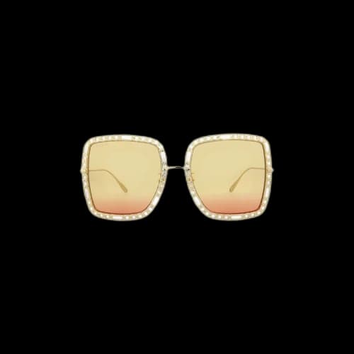 Gucci Oversized Square Frame Sunglasses 'Gold/Yellow'