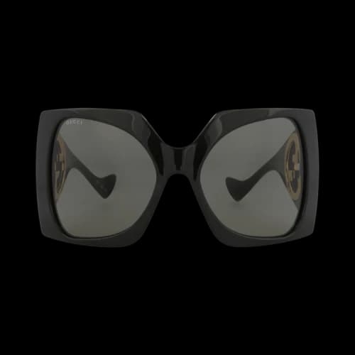 Gucci Sunglasses Shield-Frame Recycled Acetate Black Black Grey (GG1255S-30013833-001)
