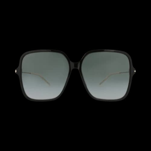 Gucci Square-Frame Recycled Acetate Sunglasses Black Gold Grey (GG1267SA-30013950-001)