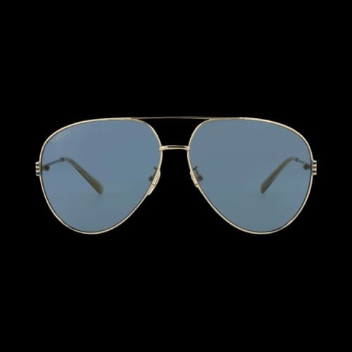 Gucci Aviator-Frame Metal Sunglasses Gold/Gold/Blue (GG1280S-30013904-003)