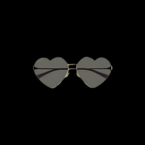 Gucci Heart Frame Sunglasses 'Gold'