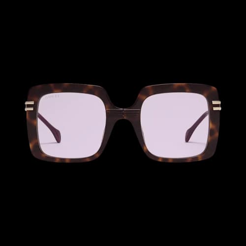 Gucci Square Sunglasses 'Havana/Gold/Pink'