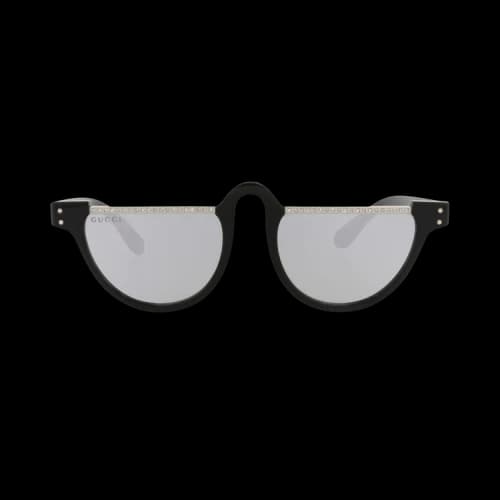 Gucci Round-Frame Acetate Sunglasses Black/Black/Silver (GG1368S-30013999-001)