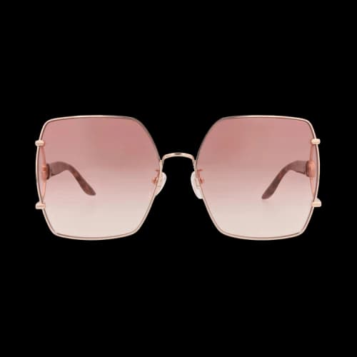 Gucci Square-Frame Metal Sunglasses 'Gold/Havana/Red'