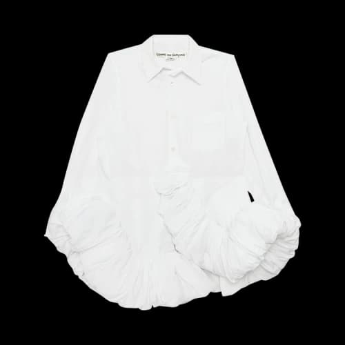 Comme des Garçons Ruffle Bottom Shirt 'White'
