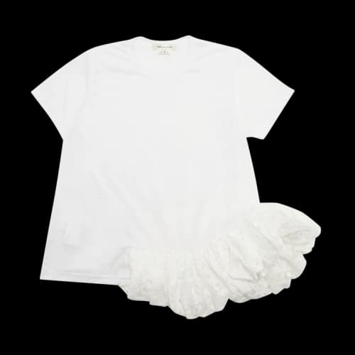 Comme des Garçons Ruffle Bottom T-Shirt 'White'