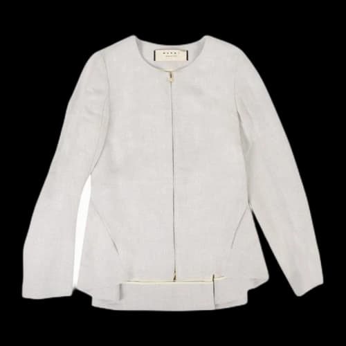 Marni Zip Linen Woven Jacket 'Grey'