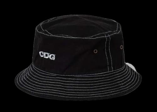 Comme des Garcons Cotton Twill Overdyed Bucket Hat Black