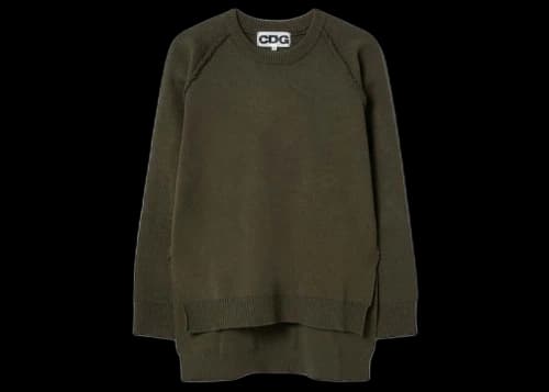 Comme des Garcons Long Back School Pullover Khaki