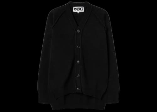 Comme des Garcons Long Back School Cardigan Black