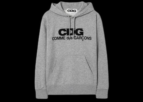 Comme des Garcons Logo Printed Hoodie Grey